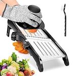 ZNM Mandoline Vegetable Slicer, Kitchen Mandolines with Adjustable Blade for Vegetables, Professional Mandoline Food Slicers Julienne Cutter for Potato, Onion, Send 1 Cleaning Brush