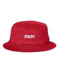 One Size Red Adult Papi Embroidered Bucket Cap Dad Hat