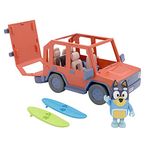 Bluey, 4WD Family Vehicle, with 1 Figure and 2 Surfboards Customizable Car - Adventure Time for Ages 3+