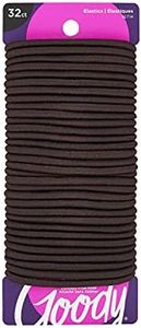 Goody Ouchless Goody Hair Ouchless Women's Hair Braided Elastics 4mm for Medium Hair, Brown, 32 Count (Pack of 1)