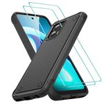 for Moto G 5G Case (2023), with 2 x Screen Protector, Full Body Silicone Bumper Hard PC Back Anti-Drop Shockproof Protection Phone Case Cover for Motorola G 5G 2023, Black