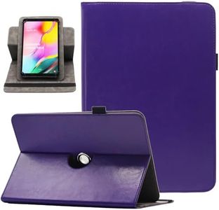 Universal 10 10.1 Inch Android Tablet Case, Nannxiebky 360 Degree Rotating Multi-Angle Viewing Stand Wallet Tablet Case Cover for 10 10.1 Inch and All 9.5" - 10.5" Tablet, 03 Purple