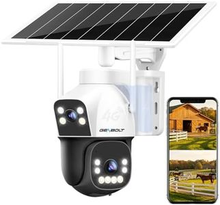 GENBOLT 4G AOV Cellular Solar Security Camera Outdoor Wireless, 7/24 Recording 3MP+3MP No WiFi IP Surveillance Camera with Sim Card, 8W 15600mAh Battery Operated LTE Camera CCTV