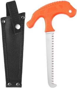 Ceoighe Compact Bone Saw for Hunting, Stainless Steel Sawtooth Blade, Ergonomic T Non Slip Handle, Meat Saw for Camping, Hunting, Outdoor Processing and Hiking with Sheath