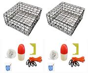 2-Pack of KUFA Vinyl Coated Crab Trap & Accessory kit Including 100' Rope, Caliper, Harness, Bait Bag & Red/White Float (6"x14" Float, 1/4" Non Lead Sinking Line)