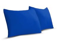 A ATH COLLECTION 100% Egyptian Cotton Pair OF Pillowcases 200 Thread Count Soft Pillow Cases 2 Pack (Royal Blue)