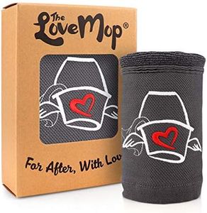 Love Mop Premium Cotton After Care Towel - Fun Gift Bachelorette Wedding Bridal Shower Party Couples Second 2nd Anniversary for Man Her Him Wife Husband Boyfriend Girlfriend Valentines Day Grey