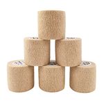 COMOmed Cohesive bandage Adhesive Bandage Tape 6 Rolls 5cm Skin