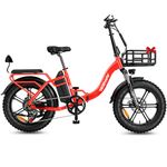 GESHENG 750W Folding Electric Bike【6 Upgrades】,20AH/30AH Long Range EBike 110-150KM,32MPH Step-Thru E Bike for Adults, 20" x4.0" Fat Tire Snow Mountain City Commuting 2 Seats E-Cargo Bike