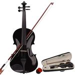 4/4 Full Size Acoustic Violin Fiddle Set for Adult Beginners Students with Violin Case, Bow, Rosin (Black)