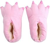 Honeystore Unisex Soft Plush Home Slippers Animal Costume Paw Claw Shoes Pink L