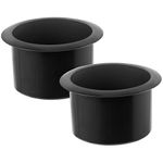 DOITOOL 2PCS Plastic Cup Holder Inserts for Car Replacement Drop in Cup Holder for Boat, Truck, Car, Sofa, Recliner, Poker Table (Black, 11x11x7cm)