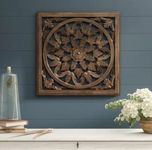 TOUCH WOOD HANDICRAFT Wall Panel, Wall Hanging Panel For Home and Wall Decor, Wall Art Decorative Item, Antique Brown Color 24x24 Inch (Large)