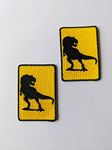 Dinosaur T-Rex Iron-On Patch - Dinosaur Adventure Costume - Andy's Dinosaur Adventure Inspired - Ranger Dress Up, Yellow & Black, 6cm x 4cm