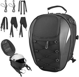 Justech Motorcycle Backpack, Waterproof Helmet Bag, 38L Large Capacity Luggage Tail Bag, 900D Fabric Rack Rucksack for Motorbike Cycling