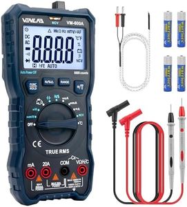 Multimeter mit 6000 Zählungen, True RMS Auto-Ranging Digital,VENLAB Strommessgerät Voltmeter, Misst genau Spannung Strom Widerstand Diode Durchgang, Mit LCD-Anzeige und faltbar Ständer.