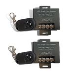 iEI 12V-24v Max 30A DC Single Color LED Strip Light Dimmer Controller with Remote Black Metal Body (DIMMER 2)