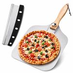 VIBRANT VISION Glow Pizza Peel - Aluminium Pizza Shovel - 12 Inch Long Foldable Wooden Handle Pizza Paddle - Pizza oven accessories for Homemade Baking - Pizza peel for Any Outdoor & Indoor Grill Oven