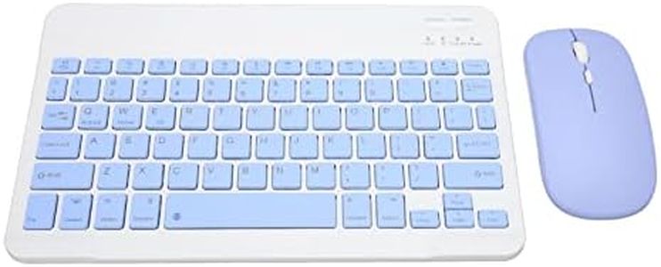 ciciglow Juego de Ratón y Teclado Inalámbrico, Combinación de Ratón y Teclados de Ordenador de 10 Pulgadas para Tableta y Teléfono Móvil (Blue)