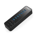 Anker 10-Port 60W USB 3.0 Hub with 7 Data Transfer Ports and 3 PowerIQ Charging Ports for iPhone, iPad, Samsung and More