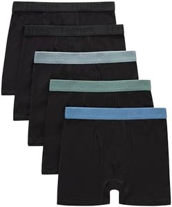 Hanes Boys Originals Boxer Brief Underwear, Supersoft Boxer Briefs for Boys, Assorted 5-Pack, Black 5-Pack, Medium