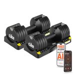 The Cube Club Adjustable Dumbbell Set Of 2 Cast Iron Powerbells For Empower Your Fitness (1.0-6 Kg) For Exercise Full Body Workout Gym Equipment For Men & Women - Black