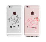 I Love You to the Moon and Back Quotes Star Galaxy Couples Matching Cell Phone Cases (Black:For iphone 6/6s Plus 5.5 Inch)
