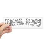 CafePress Real Men Smell Like Sawdust Sticker (Bumper) 10"x3" Rectangle Bumper Sticker Car Decal