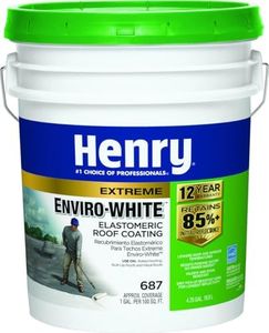 Henry Company HE687406 Enviro Premium White Roof Coating, 5 Gal, White