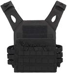 Jipemtra Tactical Airsoft Vest Outdoor Molle Breathable JPC Vest Game Protective Vest Adjustable Modular Chest Set Vest CS Field Vest Training Vest (Black. #1)