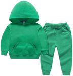 Boys Girls 2pc Tracksuit Athletic Sweatsuits Sets Hooded Sweatshirt Jogger Sweatpants Clothing Suit for Kids, Green, 18-24 Months