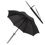 fikujap Long-handled metal samurai umbrella, samurai sword for outdoor use, sun and rain umbrella, windproof, waterproof, anime motif,24ribs