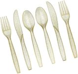 180 Gold Plastic Silverware Set | G