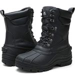 ALEADER Mens Snow Boots Waterproof Insulated Cold Weather Winter Warm Boots Black PU/01 7 US