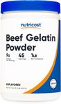 Nutricost Beef Gelatin Powder (1 LB) (Unflavored) - 19 G Protein Per Serving, Drink Mix and Natural Liquid Thickener, Non-GMO, GMP Compliant, Gluten Free