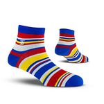 SockSoho Premium ANKLE LENGTH Colorful Stripes Men Cotton Socks | Hawai Edition (Material : Combed Cotton | Color : Red Blue | Size : Free size UK(7-12) | Length : Ankle)