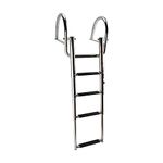 YaeGarden Stainless Steel in-Board 4 Steps Telescoping Ladder Folding Dock Ladder for Marine Boat Yacht Swimming Pool