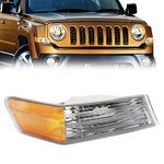 Front Turn Signal Light Cover Compatible with Jeep Patriot 2007 2008 2009 2010 2011 2013 2014 2015 2016 2017 Automotive Signal Light Assemblies Cover, Marker Corner Light Lamp Lens（Right Passenger）