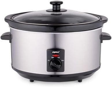 Alpina Mijoteuse Electrique - 3,5 litres - 3 Niveaux de Chaleur - Ceramique/Inox, Argenté