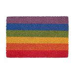 Nicola Spring Coir Door Mat - 60 x 40cm - Rainbow - Pack of 1 - Decorative Indoor Front Door Floor Mat Entry Dirt Trapper Rug Outdoor Boot Scraper Non Slip Backing Doormat