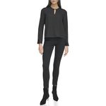 Calvin Klein Women's Long Sleeve Keyhole Detail Blouse, Black, Small