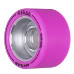 Sonar Wheels - Ninja - Agile Roller Skate Wheels - 4 Pack of 59mm x 38mm Wheels | Pink | 91A Hardness