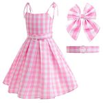 Atorcher Pink Lady Dress Kids Costume Dress Movie Cosplay Dresses Doll Dress Toddler Girls Outfit for Kids Halloween Dress Up