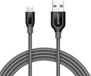 Anker Powerline+ Micro USB (6ft) The Premium Durable Cable [Double Braided Nylon] for Samsung, Nexus, LG, Motorola, Android Smartphones and More (Gray)