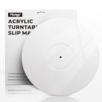 Facmogu 3 mm White Acrylic Turntable Slipmat, 12 Inch Vinyl Turntable Mats, Antistatic & Anti Vibration Turntable Slip-Mat, Reduce Noise Phonograph LP Record Mat