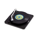 MECOWON Retro Vinyl Record Coasters with Vinyl Record Player Holder, Set of 6, Cool Coasters for Music Lovers