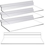 4 x 10 Inch Slatwall Shelves Hanging Slatwall Accessories Clear Slatwall Shelf Plastic Shelves for Wall, Home Shoe Stores Boutiques Supplies (4 Pack)