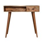 Artisan Furniture Solid Wood Nordic 1 Drawer Writing Desk with Open Slot, Natural Oak/Ish Finish, 90x45x80 cm