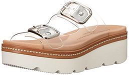 Chinese Laundry Women's Surfs UP Wedge Sandal, Clear, 7.5