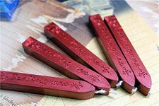 Onwon 5Pcs Totem Fire Manuscript Sealing Seal Wax Sticks with Wicks Cord Wick Sealing Wax For Postage Letter Retro Vintage Wax Seal Stamp (Wine Red)